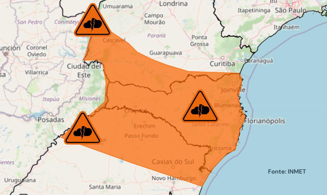 Alerta Laranja Para Temporais Severos Chuva Intensa Raios E Rajadas